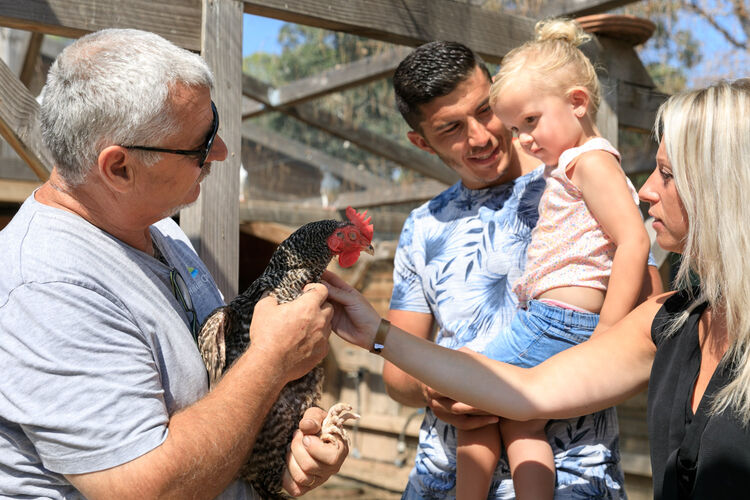 Enfants à la mini-ferme